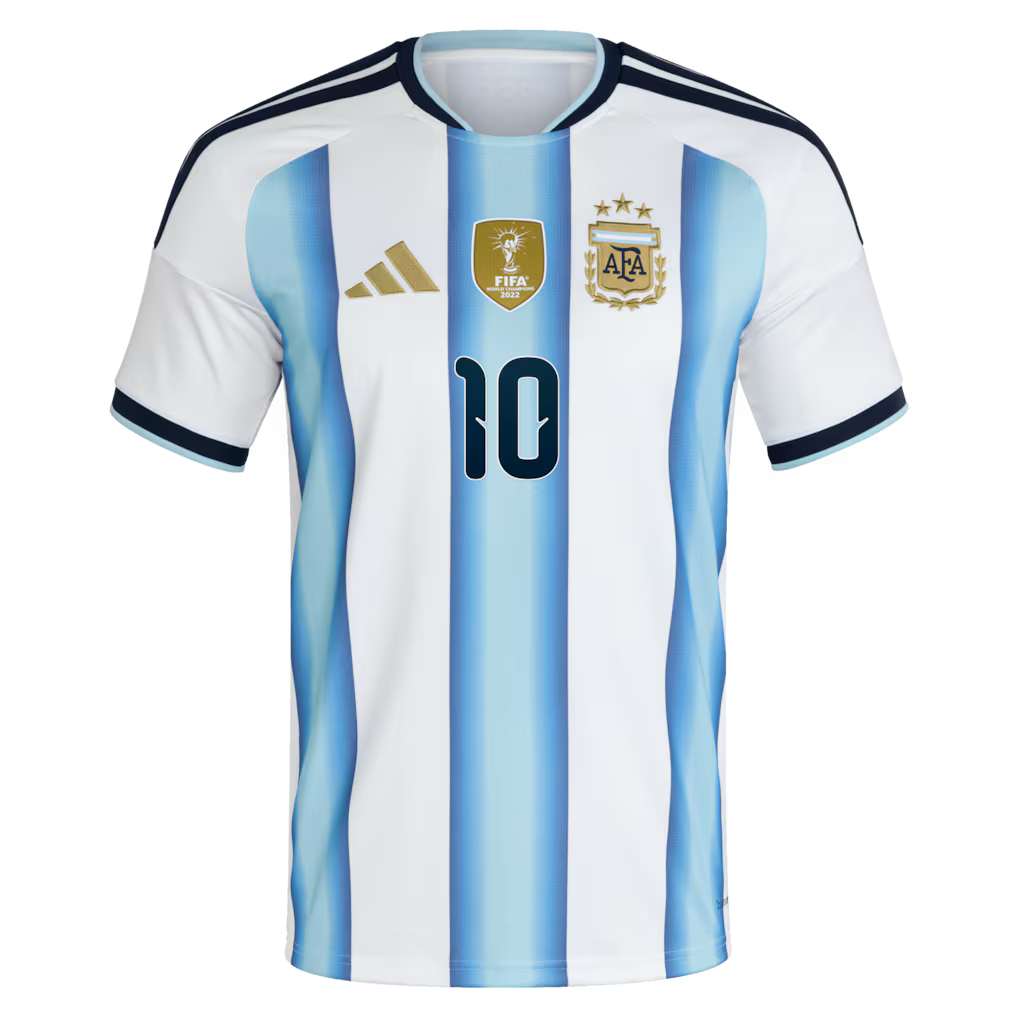 Argentina Home player edition shirt with #10 Leo